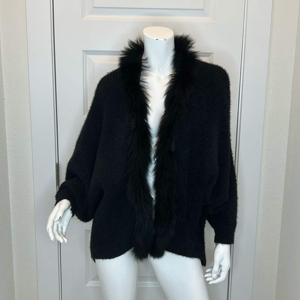 The Room black faux collar cardigan sweater size S